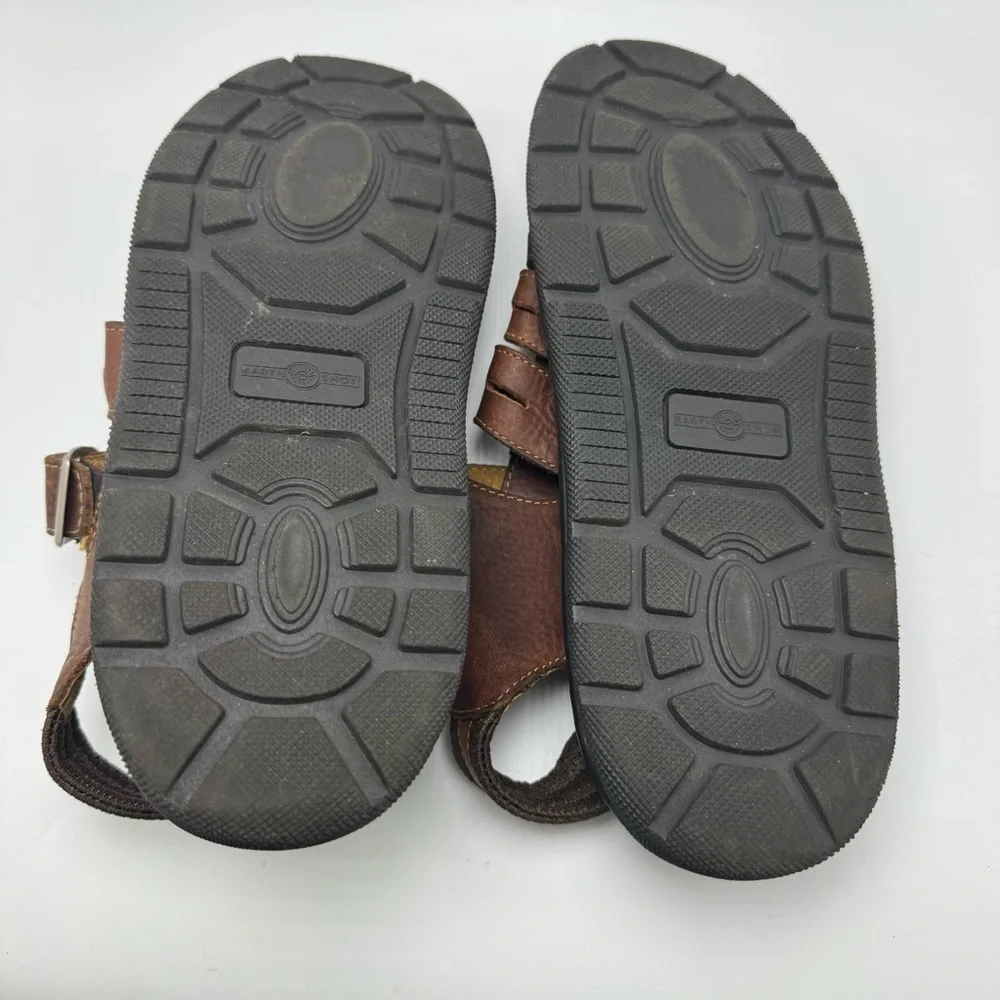 EARTH SHOE Simon II Fisherman Sandals Men's Size 12 Brown Leather Slides Y2K 90s